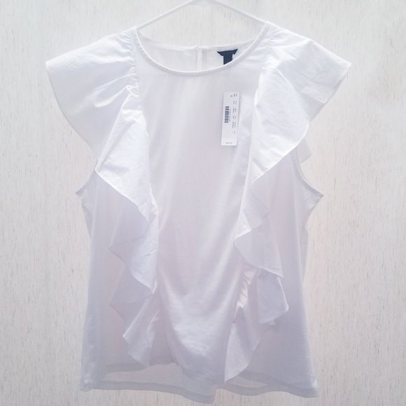 J. Crew Tops - NWT J. Crew White Ruffle Tank Size L